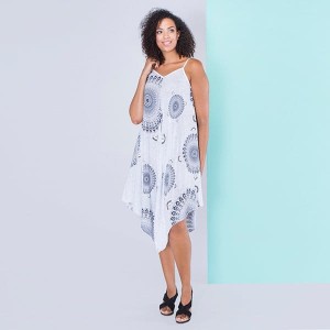 Sugar Crisp Circle Print Strap Dress