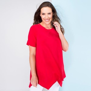 Nicole Plain Shark Bite Hem Top