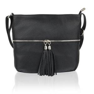 Woodland Leather Hand Bag Top Zip with Tassel