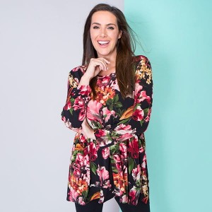 Nicole Floral Print Smock Pocket Top