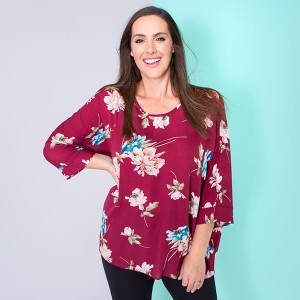 Nicole Print Crepe Oversized Top
