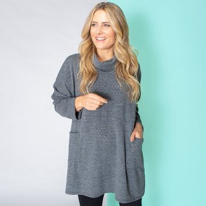 Sugar Crisp Oversized Cowl Neck Tunic