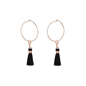 Boho Betty Gavot Boxed Rose Gold Plated Hoop Tassel Earrings