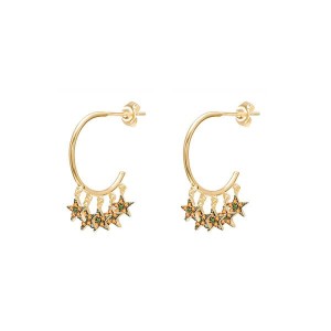 Boho Betty Sterling Silver Multi Star Hoop Earrings