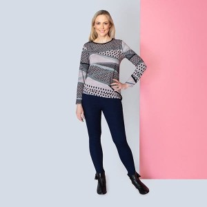 Sugar Crisp Multi Print Diamante Top