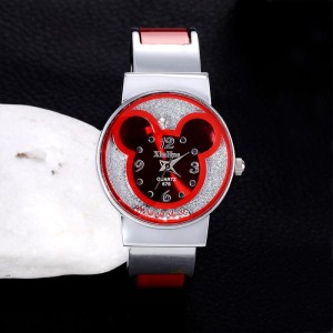 Zegarek Myszka Miki - kwarc -Damski - Luxury - czerwony