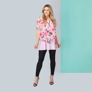 Nicole Floral Chiffon Layered Top