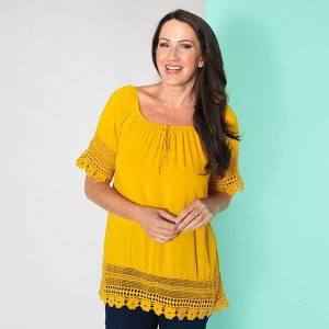 Sugar Crisp Crochet Tie Detail Top