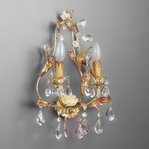 2-punktowa lampa ścienna PERUGIA szkło kryształowe