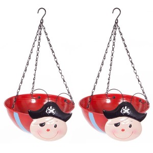 Pirate Wobblehead Hanging Baskets 32cm (Pair)
