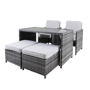 Cube 4 Seater Rattan Dining Set