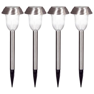 Duracell Solar LED Garden Pathway Lights Stainless Steel (4 Pack)