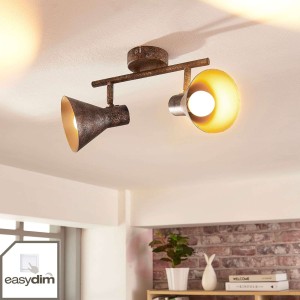 Czarno-złota lampa sufitowa LED Zera, easydim