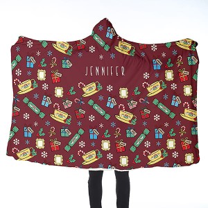 FRIENDS Adult Hooded Blanket Christmas