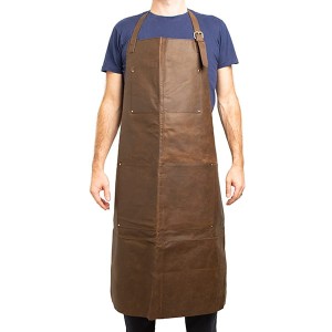 Crazy Horse Full Leather Apron in a Brown/Brush Antique