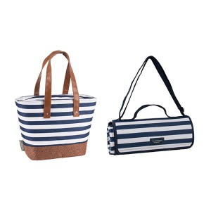 Insulated Shoulder Tote & Extra Large Picnic Blanket Bundle