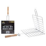 BBQ Grill Chrome Plated with Wooden Handle