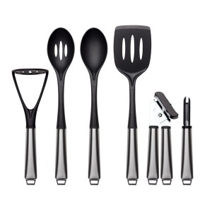 Nylon 6 Piece Utensil Set with Brushed Stainless Steel Handles