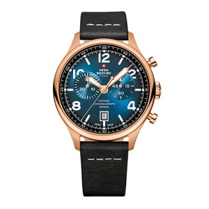 Swiss Military By Chrono Gent's Chronograph Watch with Genuine Leather Strap