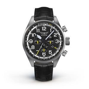 Aviator Airacobra Gent's Swiss Chronograph Watch with Genuine Leather Strap