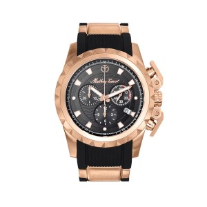 Mathey-Tissot Gent's Two Tone Newport Swiss Made Chronograph Watch with Silicone Strap