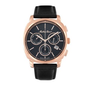 Mathey-Tissot Gent's Smart Chronograph Watch with Genuine Leather Strap