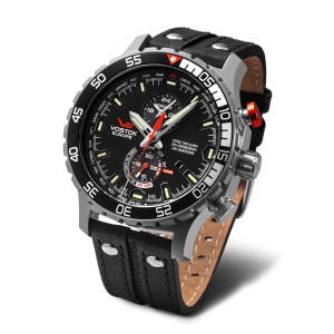 Vostok Europe Gent's Expedition Everest Underground Matte Stainless Steel Chronograph Alarm Watch with Interchangeable Straps, Dry Box