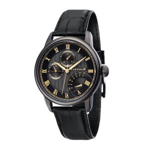 Thomas Earnshaw Gent's Longitude IP Multi Function Retrograde Watch with Genuine Leather Strap