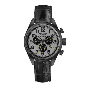Aviator Airacobra Gent's Swiss PVD Chronograph With Genuine Leather Strap
