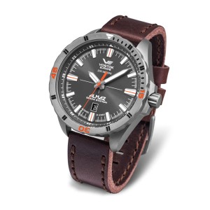Vostok Europe Gent's Almaz Titanium NH35 Automatic Watch and Genuine Leather Strap