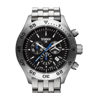 Traser Gent's Swiss T5 Aurora Chronograph Watch with Stainless Steel Bracelet