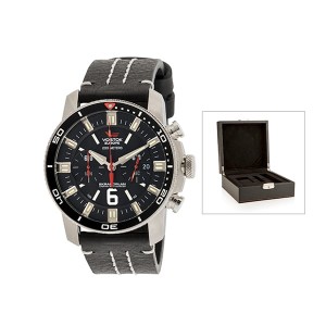 Vostok Europe Gent's Chronograph Ekranoplan Watch with Stainless Steel Case, Interchangeable Strap and Luxury Box