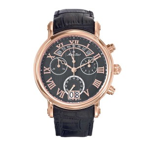 Mathey-Tissot Gent's Retrograde Swiss Made Chronograph Watch with Leather Strap
