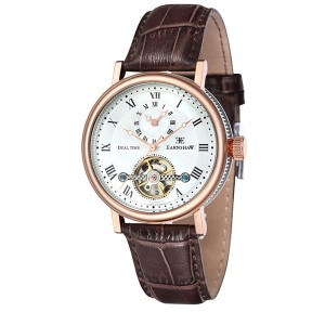 Thomas Earnshaw Gent's Beaufort Open Heart Automatic Watch with Genuine Leather Strap
