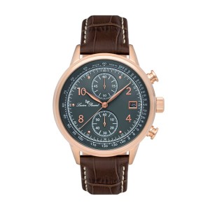Lucien Piccard Gent's Welles IP Watch with Genuine Leather Strap