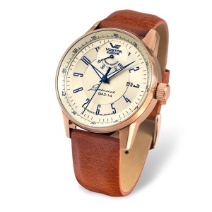 Vostok Europe Gent's Automatic GAZ-14 with PVD Plated Stainless Steel Case and Genuine Leather Strap