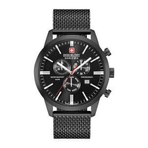 Swiss Military by Hanowa Gent's Black PVD Plated Chrono Classic watch with Milanese Strap