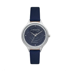 Carrington Elsie Ladies' Floral Watch with Genuine Leather Strap