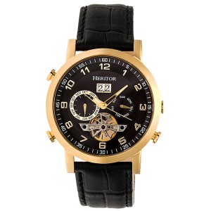 Heritor Gent's Automatic Edmond Watch with Genuine Leather Strap