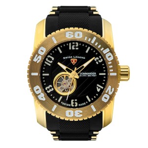 Swiss Legend Gent's Commander IT10 IP Automatic Watch with Silicone Bracelet