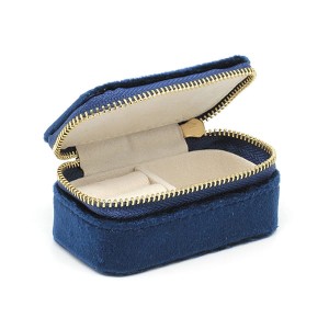 Carlotta Navy Velvet Mini Jewellery Box