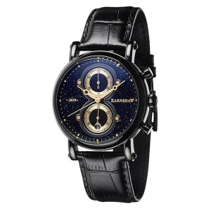 Thomas Earnshaw Gent's Maskelyne Chronograph Watch with Genuine Leather Strap
