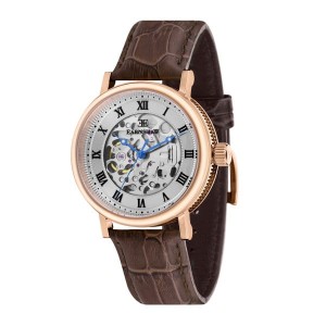 Thomas Earnshaw Gents Beaufort Skeleton Automatic Watch with Genuine Leather Strap