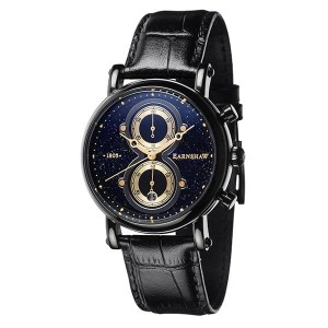 Thomas Earnshaw Gent's Maskelyne Chronograph Watch with Genuine Leather Strap