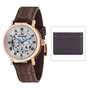 Thomas Earnshaw Gent's Beaufort Automatic Watch with Genuine Leather Strap and Gift