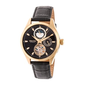 Heritor Gent's Automatic Sebastian Watch with Genuine Leather Strap