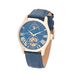 Constantin Weisz Gent's Automatic Day/Night Watch with Genuine Leather Strap