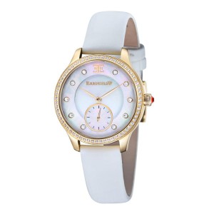 Thomas Earnshaw Ladies' Australis Watch with MOP Dial and Satin Strap