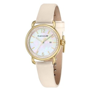 Thomas Earnshaw Ladies' Investigator Watch with MOP Dial and Satin Strap