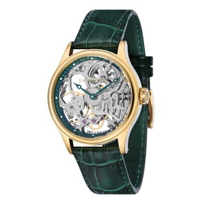 Thomas Earnshaw Gent's Bauer Mechanical Watch with Genuine Leather Strap